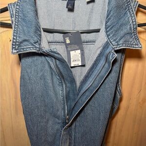 Denim Sleeveless Zip-Up Vest
